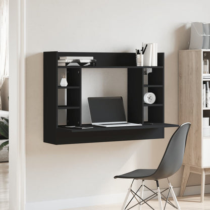 Nástěnný Psací Stůl Černý 105 X 48 X 75 Cm Kompozitní Dřevo