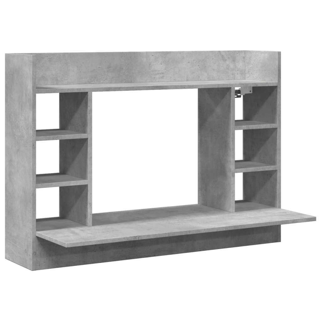 Nástěnný Psací Stůl Betonově Šedý 105X48X75 Cm Kompozitní Dřevo