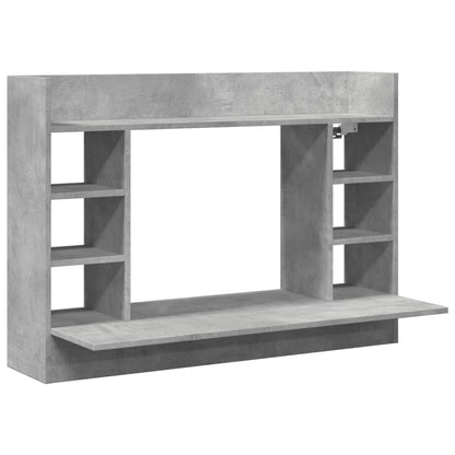 Nástěnný Psací Stůl Betonově Šedý 105X48X75 Cm Kompozitní Dřevo