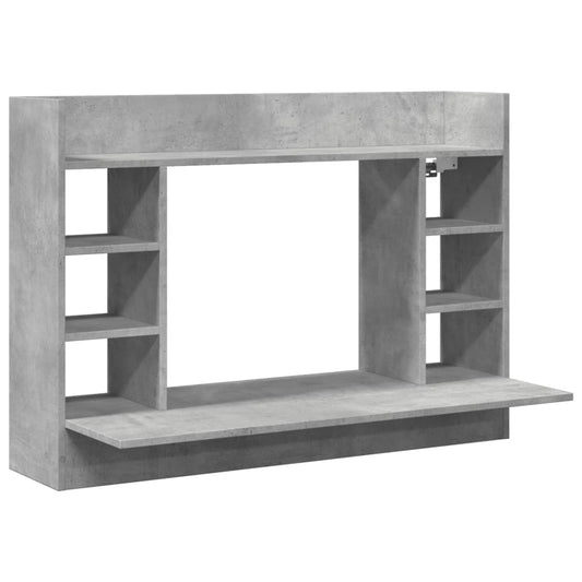 Nástěnný Psací Stůl Betonově Šedý 105X48X75 Cm Kompozitní Dřevo