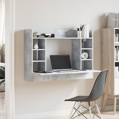 Nástěnný Psací Stůl Betonově Šedý 105X48X75 Cm Kompozitní Dřevo