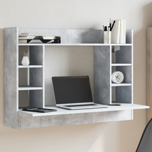 Nástěnný Psací Stůl Betonově Šedý 105X48X75 Cm Kompozitní Dřevo