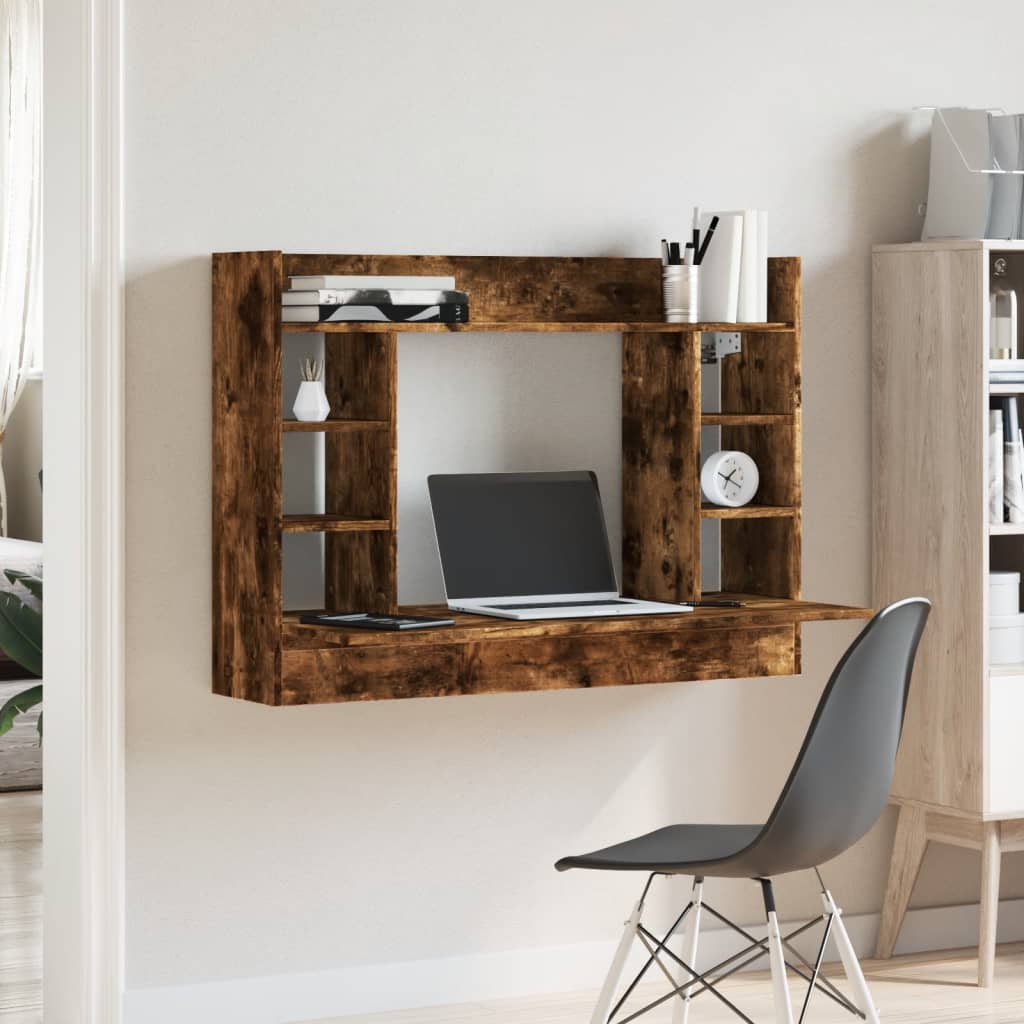 Nástěnný Psací Stůl Kouřový Dub 105X48X75 Cm Kompozitní Dřevo