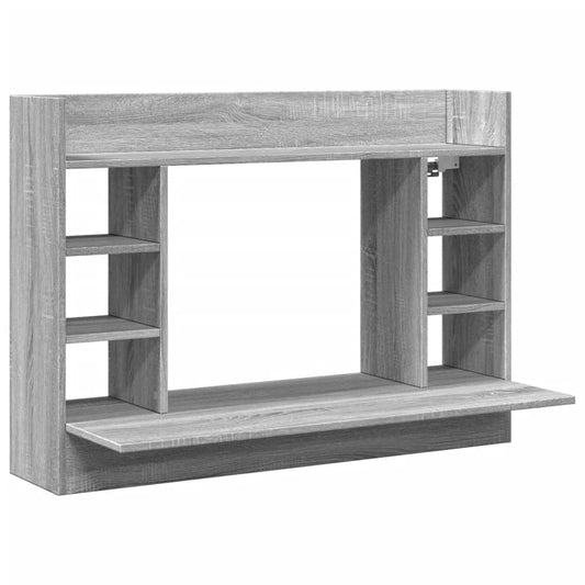 Nástěnný Psací Stůl Šedý Sonoma 105X48X75 Cm Kompozitní Dřevo