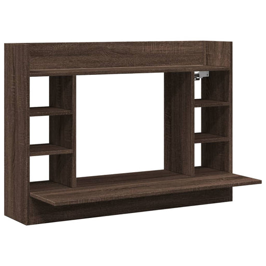 Nástěnný Psací Stůl Hnědý Dub 105 X 48 X 75 Cm Kompozitní Dřevo