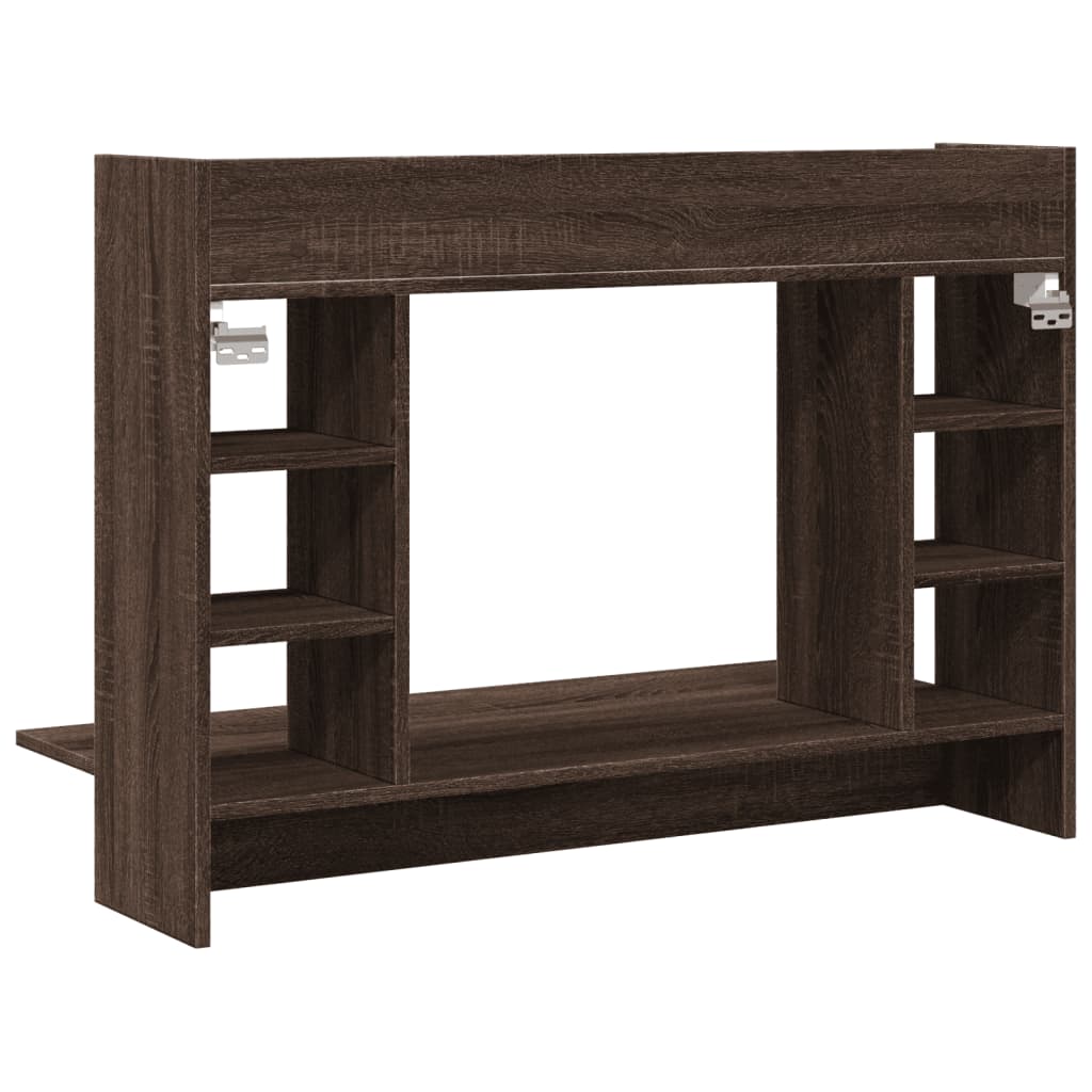 Nástěnný Psací Stůl Hnědý Dub 105 X 48 X 75 Cm Kompozitní Dřevo