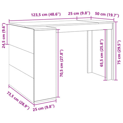 Psací Stůl 123,5 X 73,5 X 75 Cm Kompozitní Dřevo
