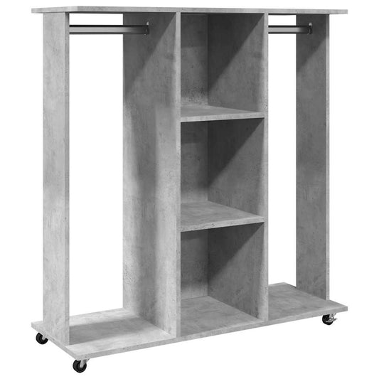 Šatní Skříň Na Kolečkách Betonově Šedá 102X38X110 Cm Kompozit