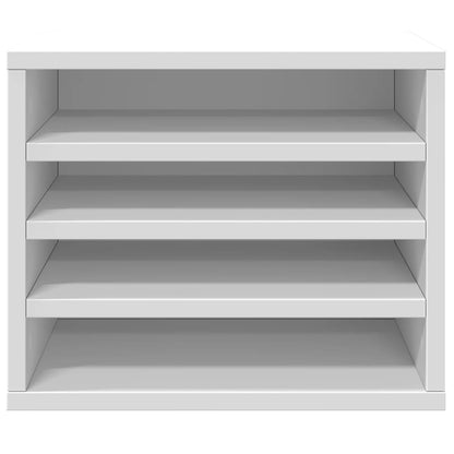 Stolní Organizér Bílý 36 X 26 X 29,5 Cm Kompozitní Dřevo