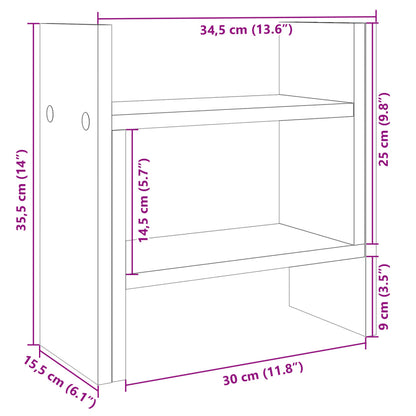 Stolní Organizér Betonově Šedý 34,5 X 15,5 X 35,5 Cm Kompozit