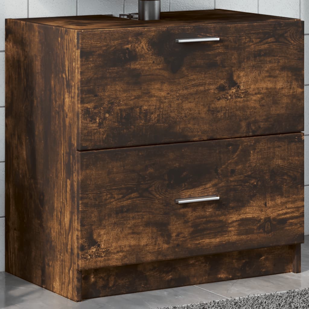 Skříňka Pod Umyvadlo Kouřový Dub 59X37X59 Cm Kompozitní Dřevo