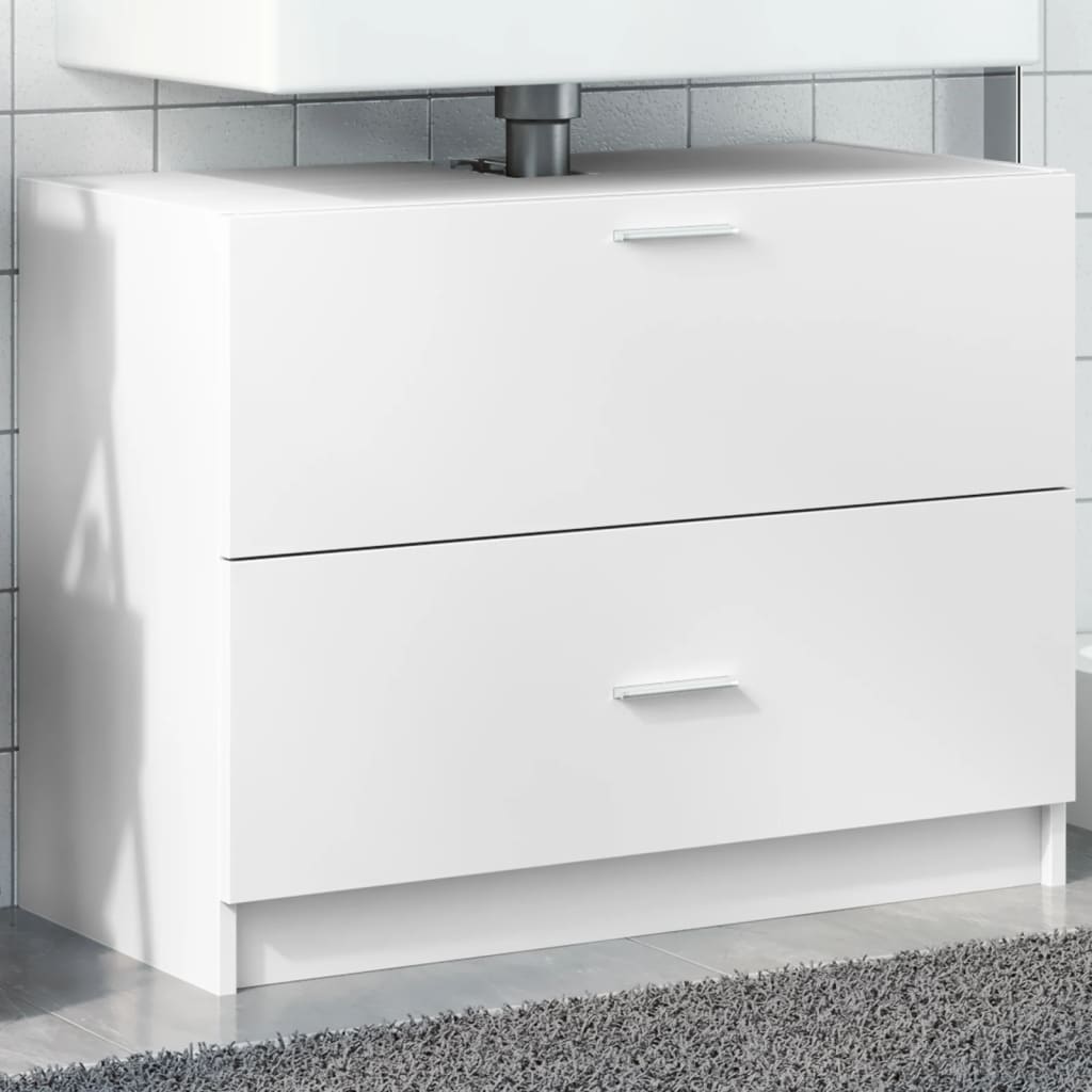 Skříňka Pod Umyvadlo Bílá 78 X 37 X 59 Cm Kompozitní Dřevo