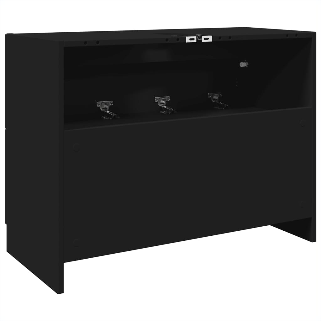 Skříňka Pod Umyvadlo Černá 78 X 37 X 59 Cm Kompozitní Dřevo