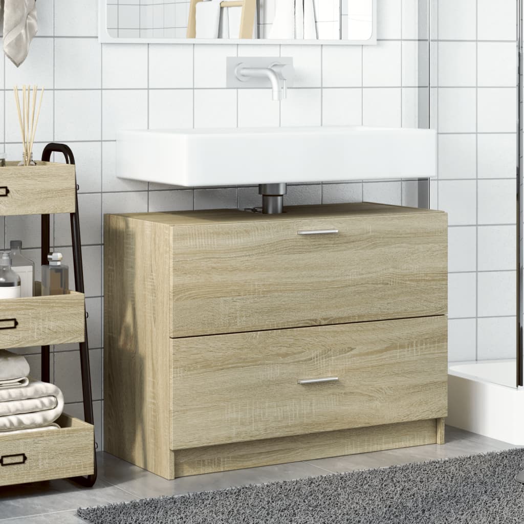 Skříňka Pod Umyvadlo Dub Sonoma 78X37X59 Cm Kompozitní Dřevo