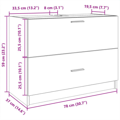 Skříňka Pod Umyvadlo Betonově Šedá 78X37X59 Cm Kompozitní Dřevo