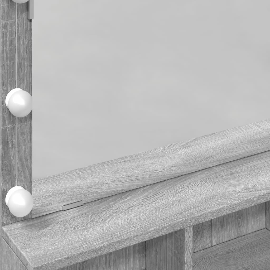 Toaletní Stolek S Led Šedý Sonoma 80 X 41 X 134,5 Cm