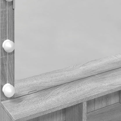 Toaletní Stolek S Led Šedý Sonoma 80 X 41 X 134,5 Cm