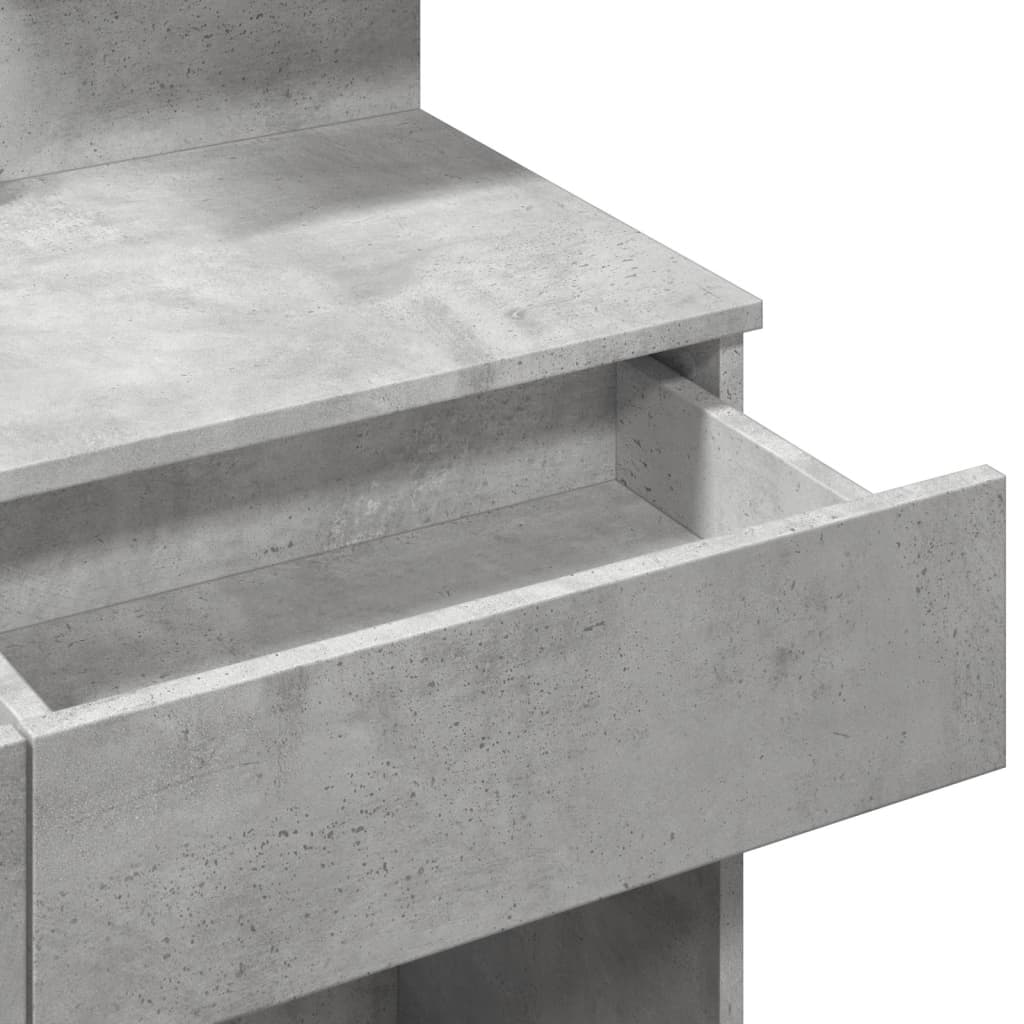 Toaletní Stolek S Led Betonově Šedý 100 X 40 X 130 Cm