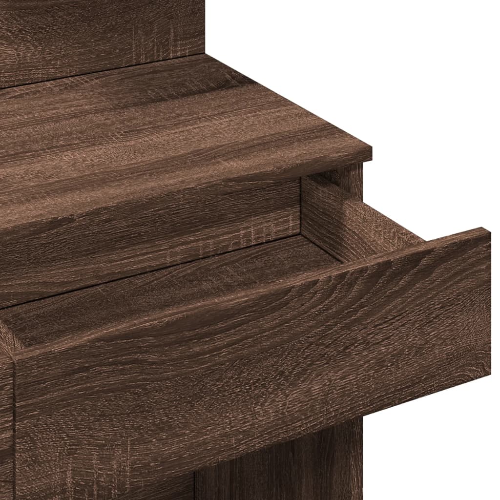 Toaletní Stolek S Led Hnědý Dub 100 X 40 X 130 Cm