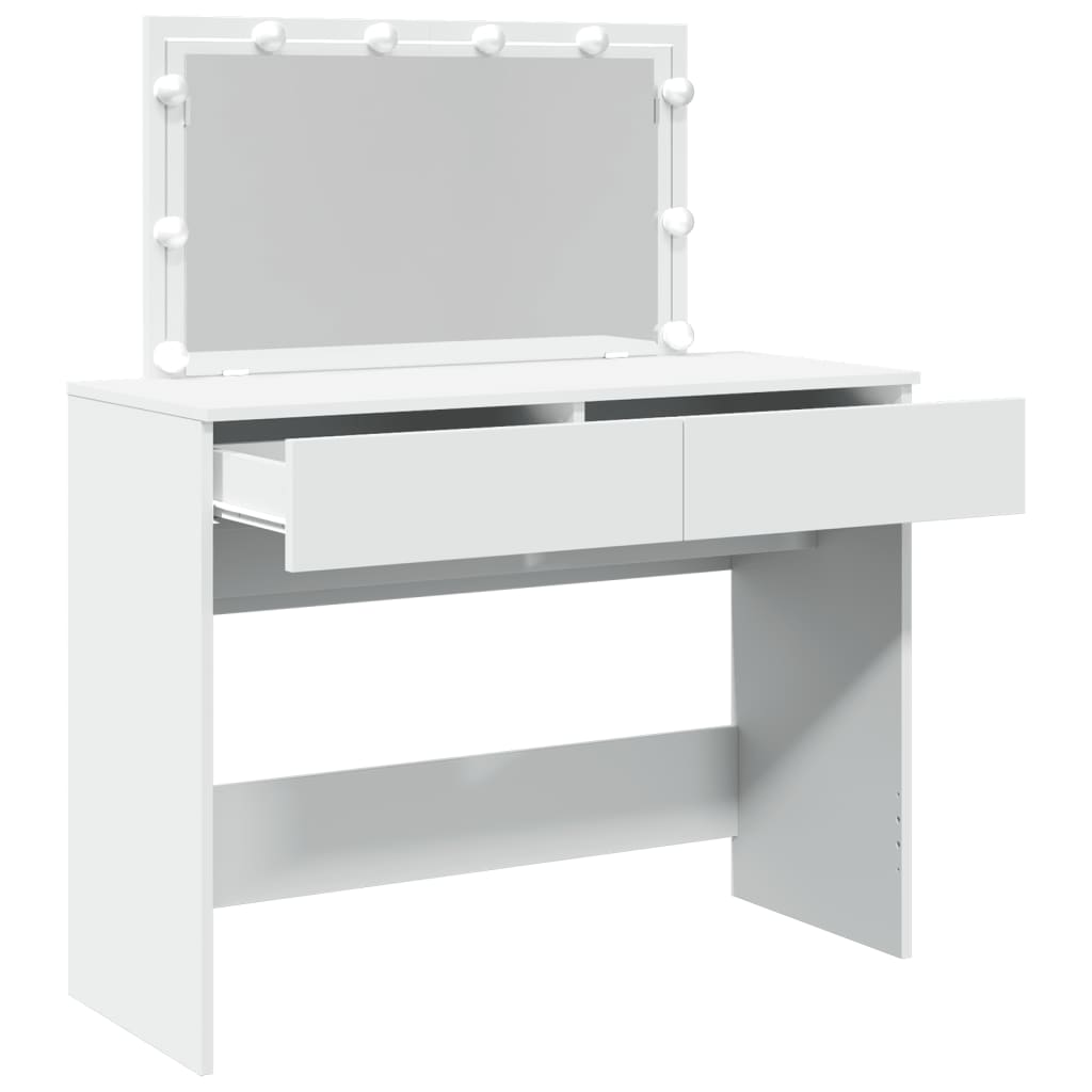 Toaletní Stolek S Led Bílý 100 X 40 X 120 Cm