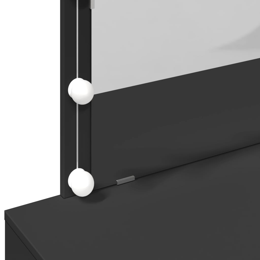 Toaletní Stolek S Led Černý 100 X 40 X 120 Cm