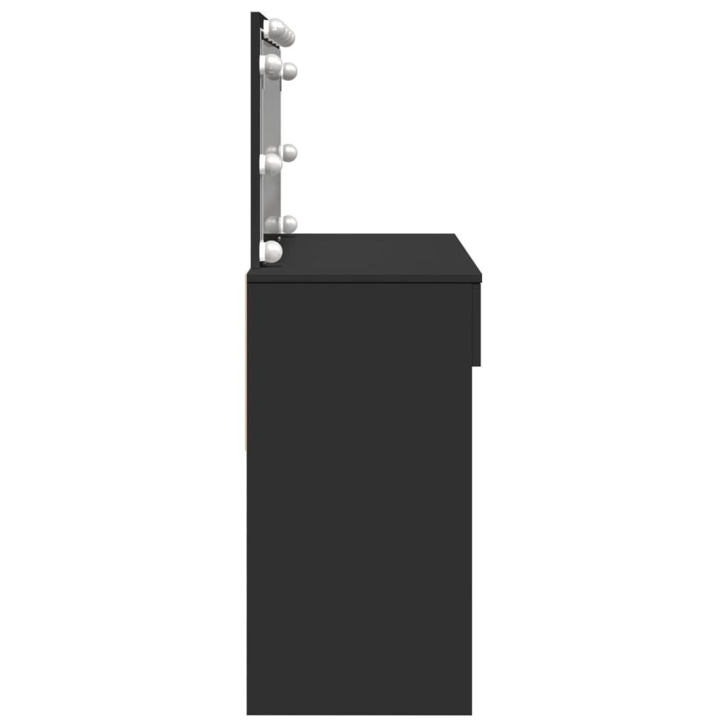 Toaletní Stolek S Led Černý 100 X 40 X 120 Cm