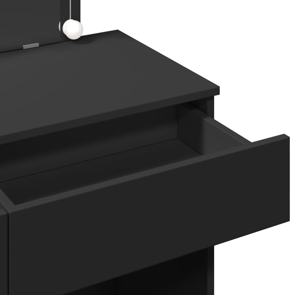 Toaletní Stolek S Led Černý 100 X 40 X 120 Cm