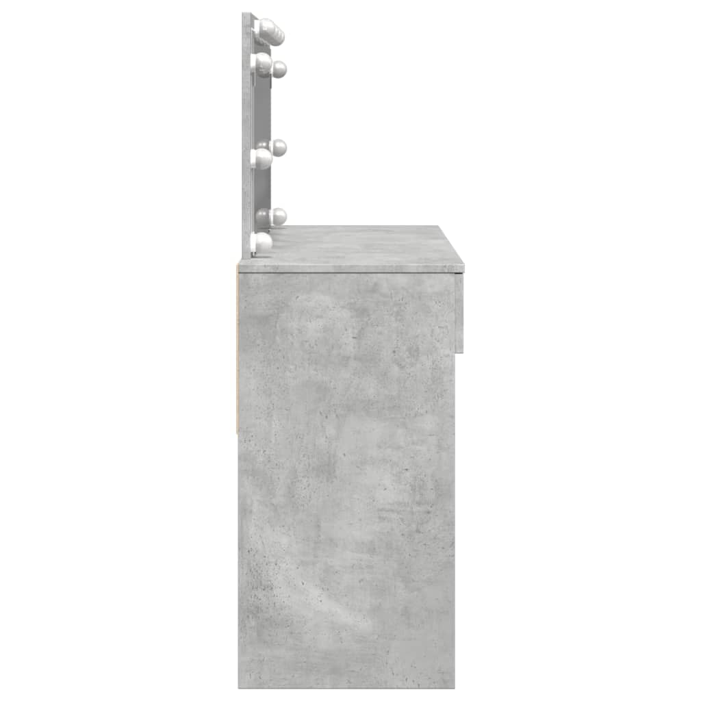 Toaletní Stolek S Led Betonově Šedý 100 X 40 X 120 Cm