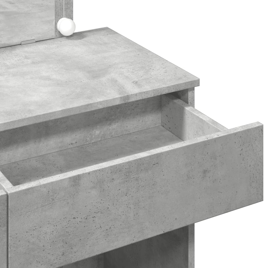 Toaletní Stolek S Led Betonově Šedý 100 X 40 X 120 Cm