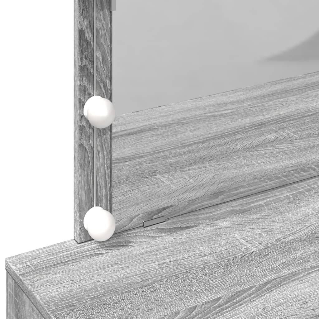 Toaletní Stolek S Led Šedý Sonoma 100 X 40 X 120 Cm