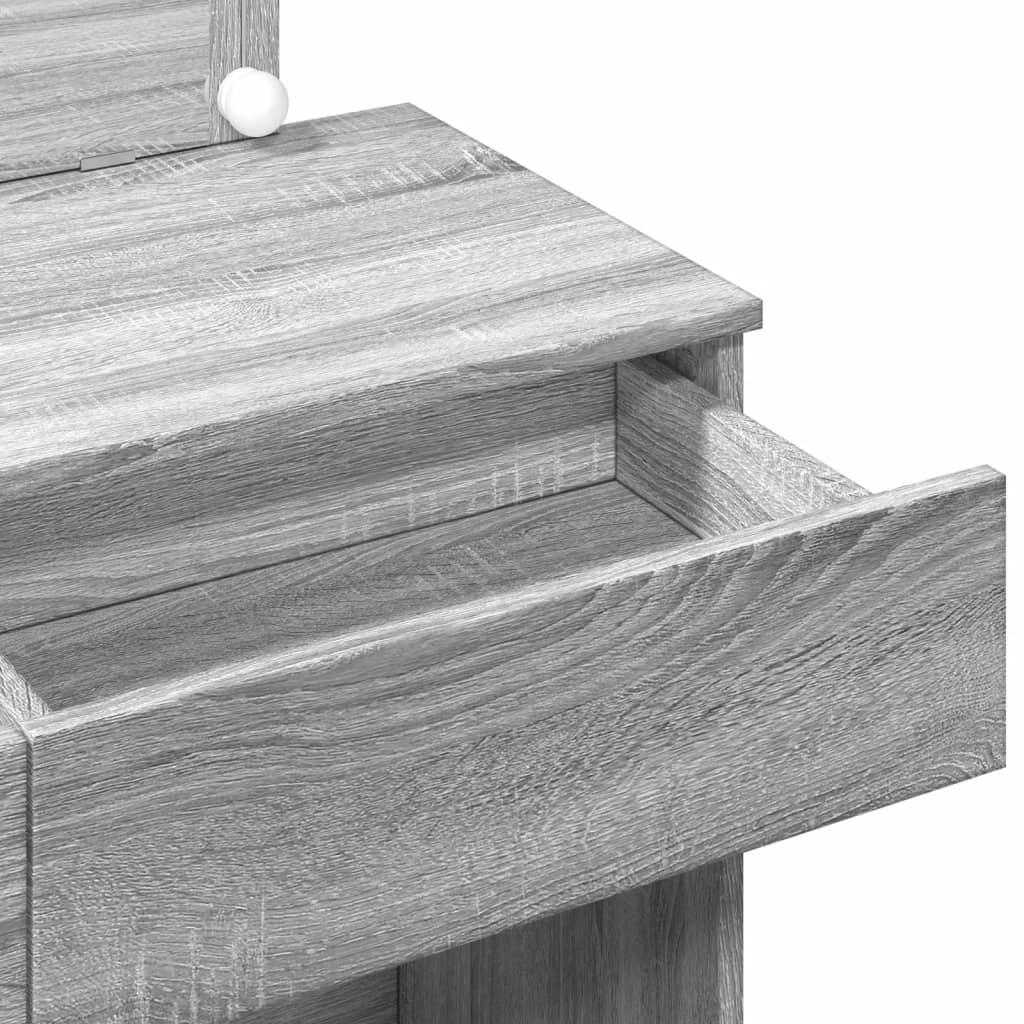 Toaletní Stolek S Led Šedý Sonoma 100 X 40 X 120 Cm