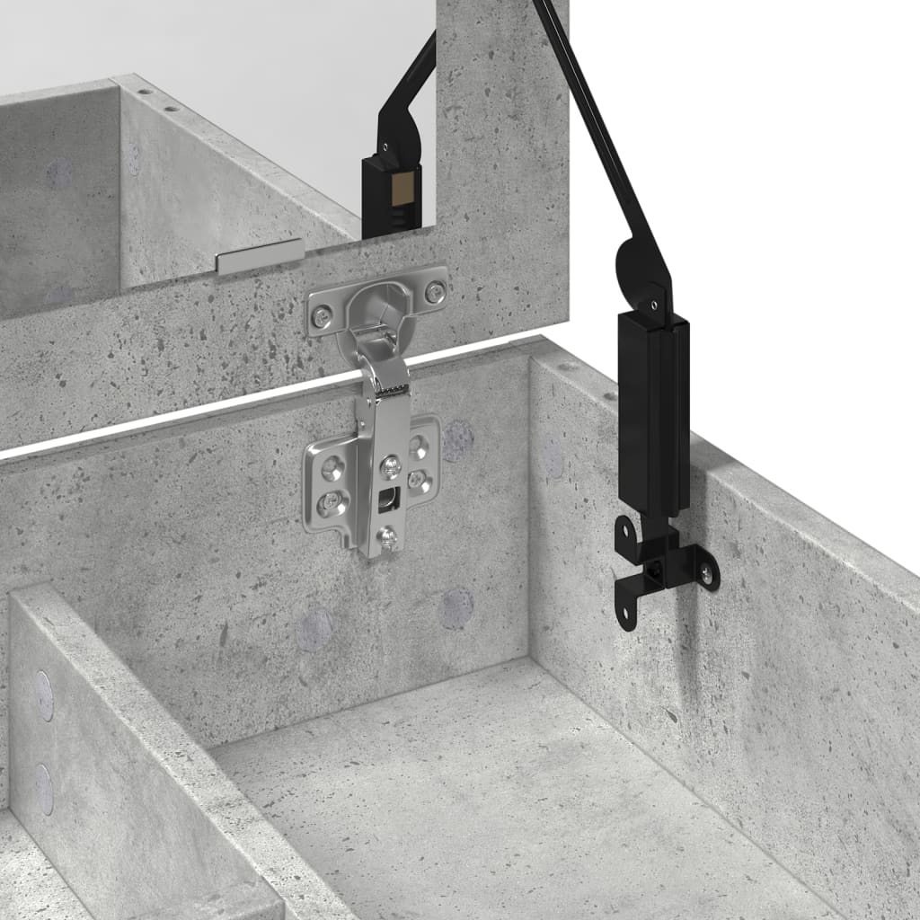 Toaletní Stolek Se Zrcadlem Betonově Šedý 73 X 46,5 X 120 Cm