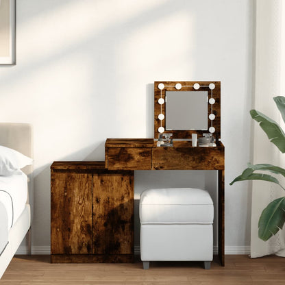 Toaletní Stolek S Led Černý 115 X 37 X 110,5 Cm