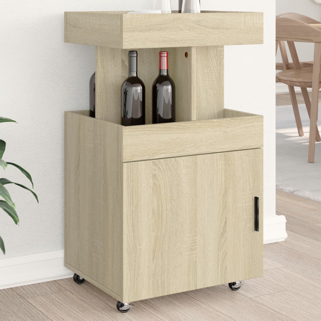 Barový Vozík Dub Sonoma 50 X 41 X 89 Cm Kompozitní Dřevo