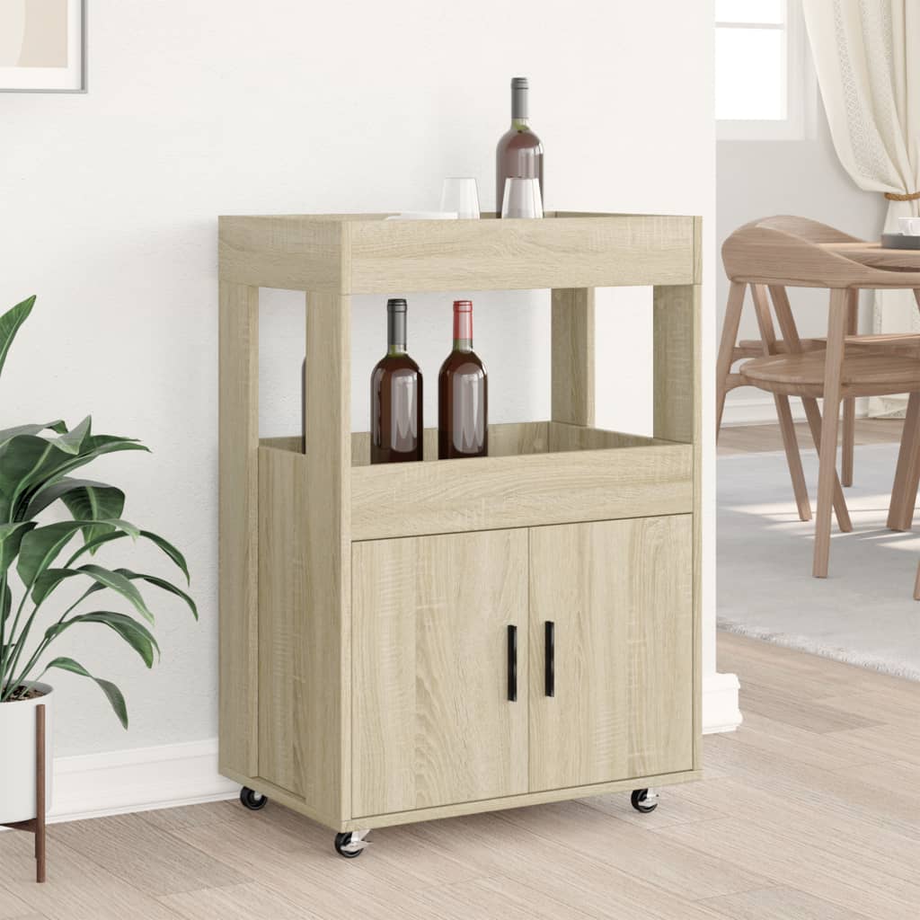 Barový Vozík Dub Sonoma 60 X 39,5 X 89 Cm Kompozitní Dřevo