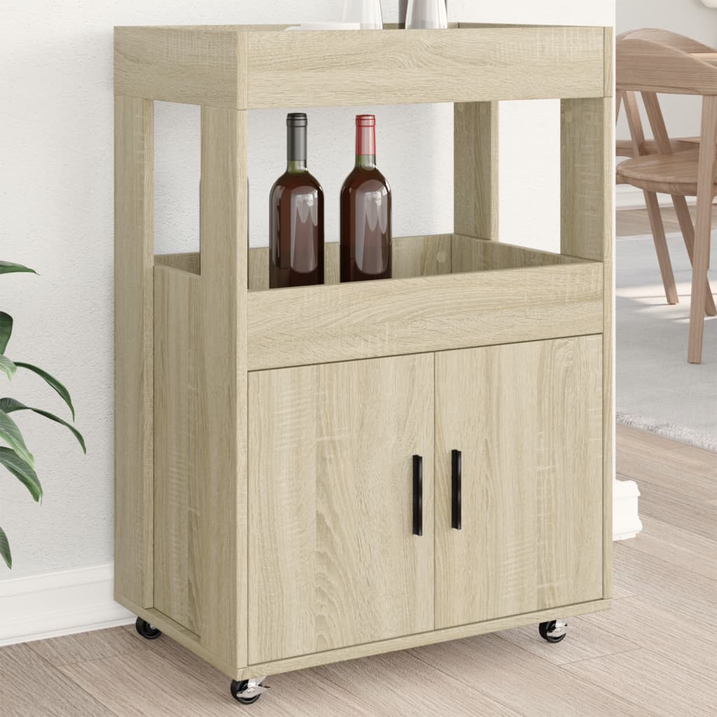 Barový Vozík Dub Sonoma 60 X 39,5 X 89 Cm Kompozitní Dřevo
