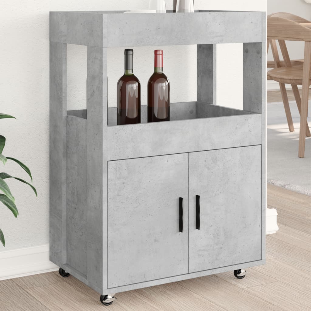 Barový Vozík Betonově Šedý 60 X 39,5 X 89 Cm Kompozitní Dřevo