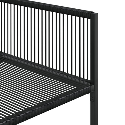 9Dílný Zahradní Jídelní Set Černý Polyratan