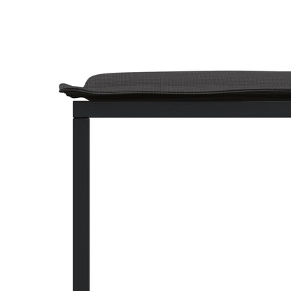 9Dílný Zahradní Jídelní Set S Poduškami Černý Textilen