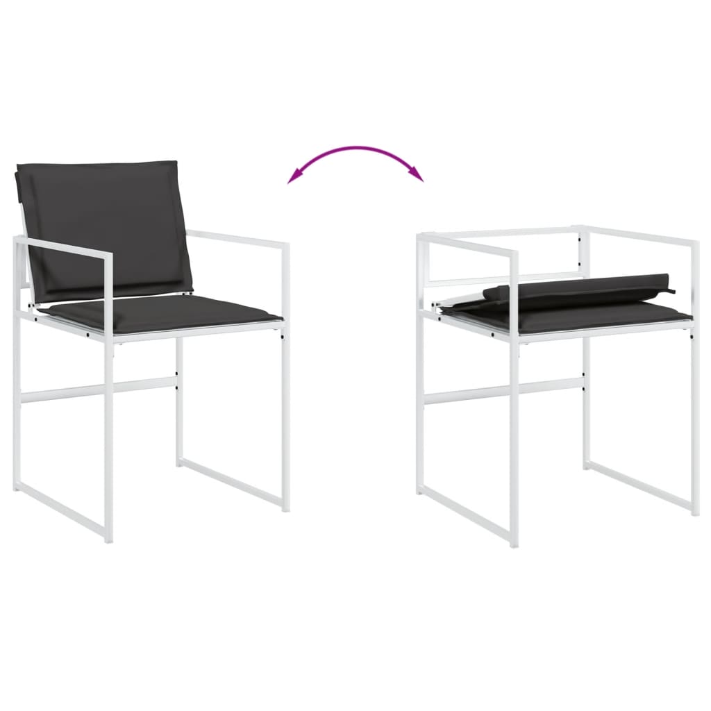 9Dílný Zahradní Jídelní Set S Poduškami Bílý Textilen