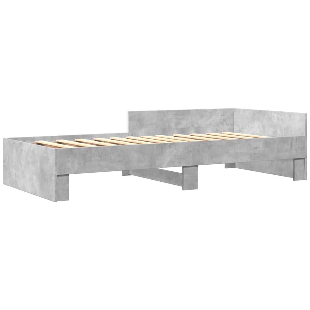 Rám Postele Betonově Šedý 100 X 200 Cm Kompozitní Dřevo