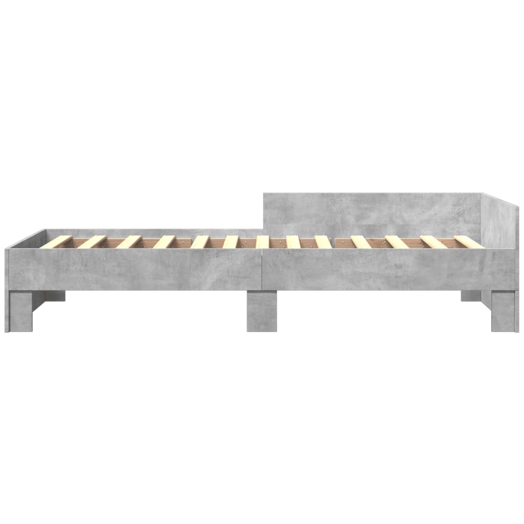 Rám Postele Betonově Šedý 100 X 200 Cm Kompozitní Dřevo