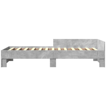 Rám Postele Betonově Šedý 100 X 200 Cm Kompozitní Dřevo