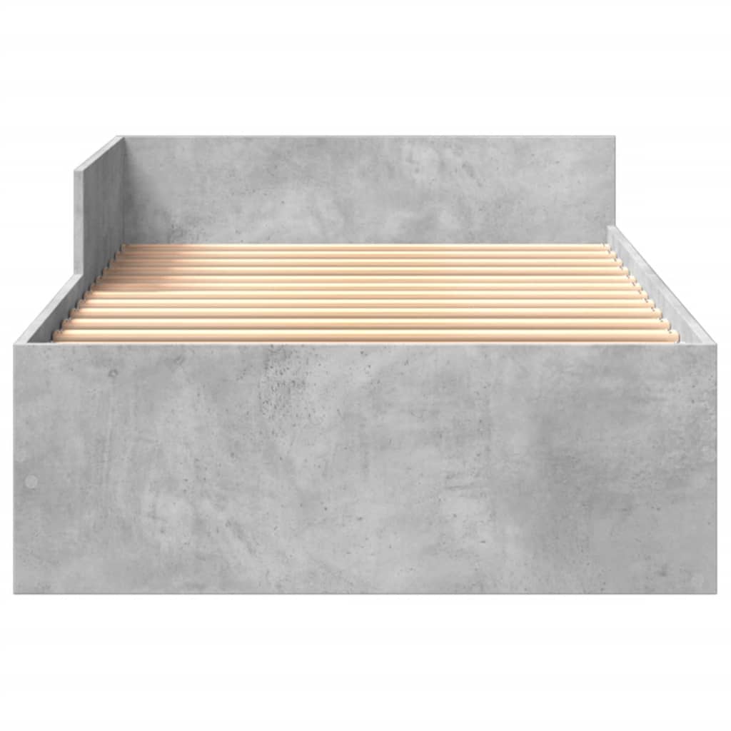 Rám Postele Betonově Šedý 100 X 200 Cm Kompozitní Dřevo