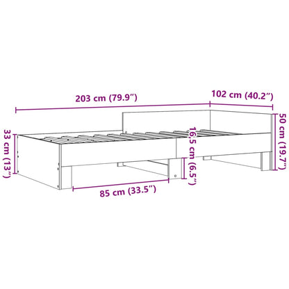 Rám Postele Betonově Šedý 100 X 200 Cm Kompozitní Dřevo