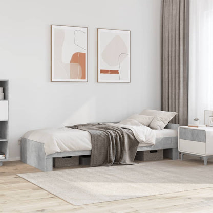 Rám Postele Betonově Šedý 100 X 200 Cm Kompozitní Dřevo
