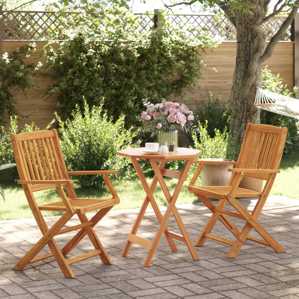3Dílný Skládací Zahradní Jídelní Set Masivní Akáciové Dřevo 60 Cm