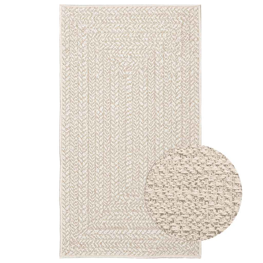 Koberec Zizur Krémová 60X110 Cm Jutový Vzhled Interiér Exteriér