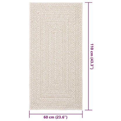 Koberec Zizur Krémová 60X110 Cm Jutový Vzhled Interiér Exteriér