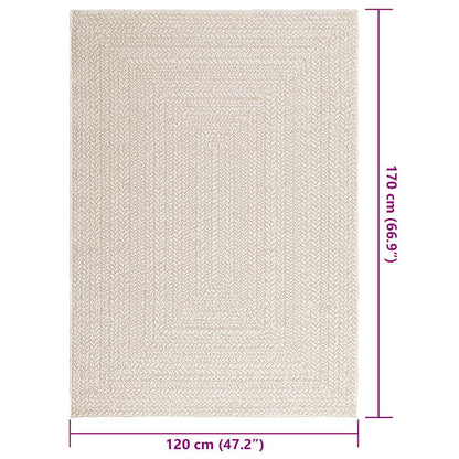 Koberec Zizur Krémová 120X170Cm Jutový Vzhled Interiér Exteriér